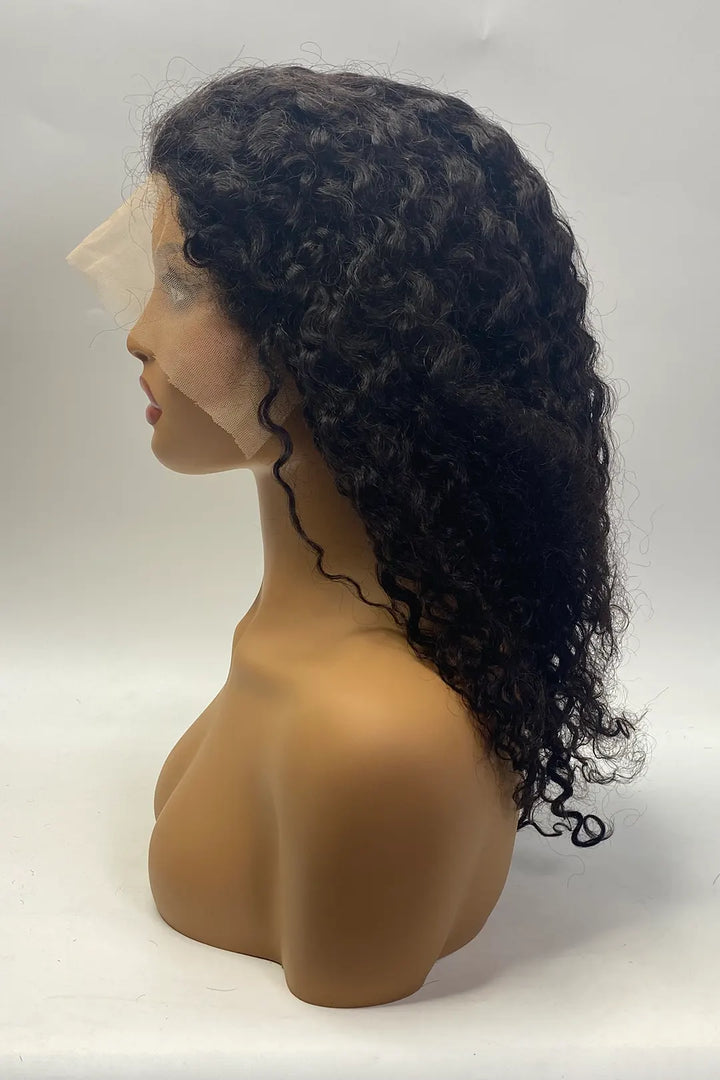 13x4 Lace Frontal Curly Wig 18 Inch Natural Color