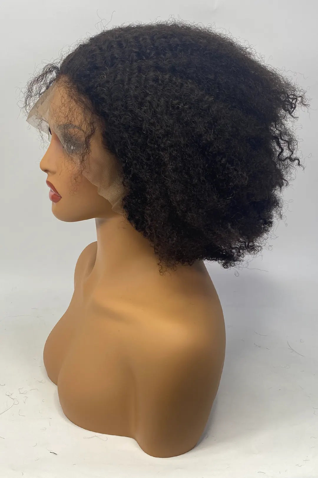 13x4 Full Lace Frontal Afro Curly 12 Inch Bob Natural Color