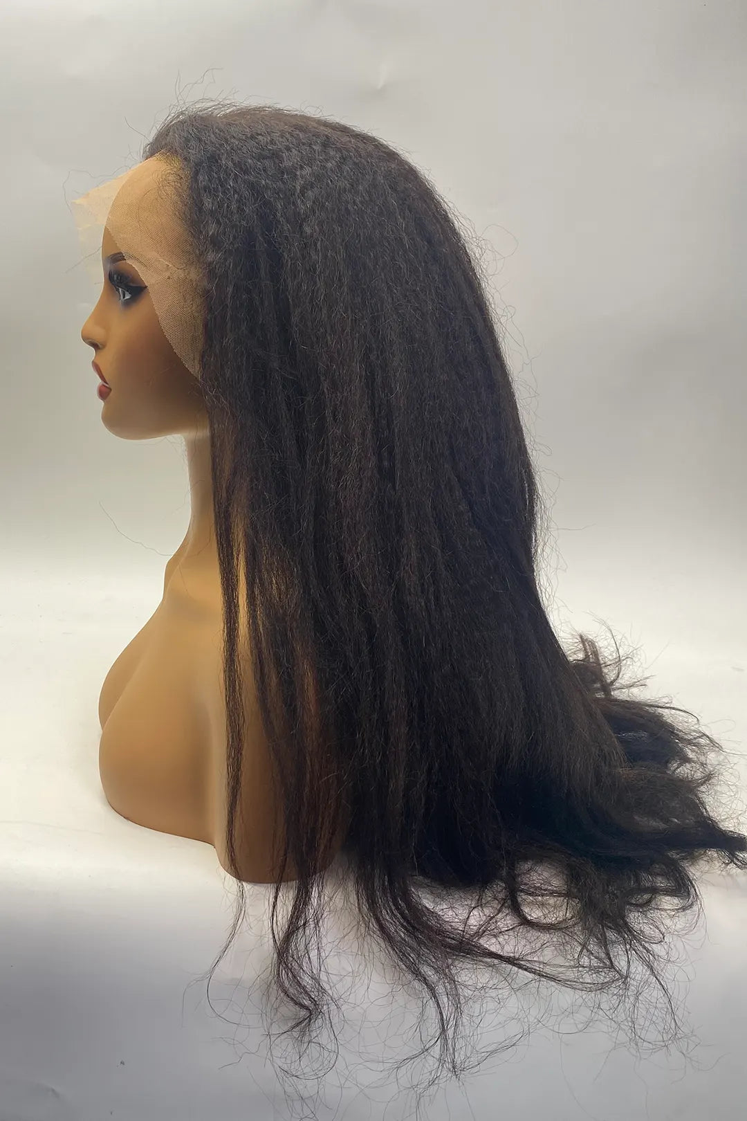 13x6 Lace Frontal Kinky Straight Wigs 22 Inch Natural Color