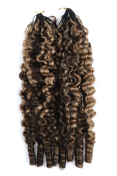 #4/27 Mixed Color Burmese Curly with Spiral Curls Crochet Miracle Knots Hair