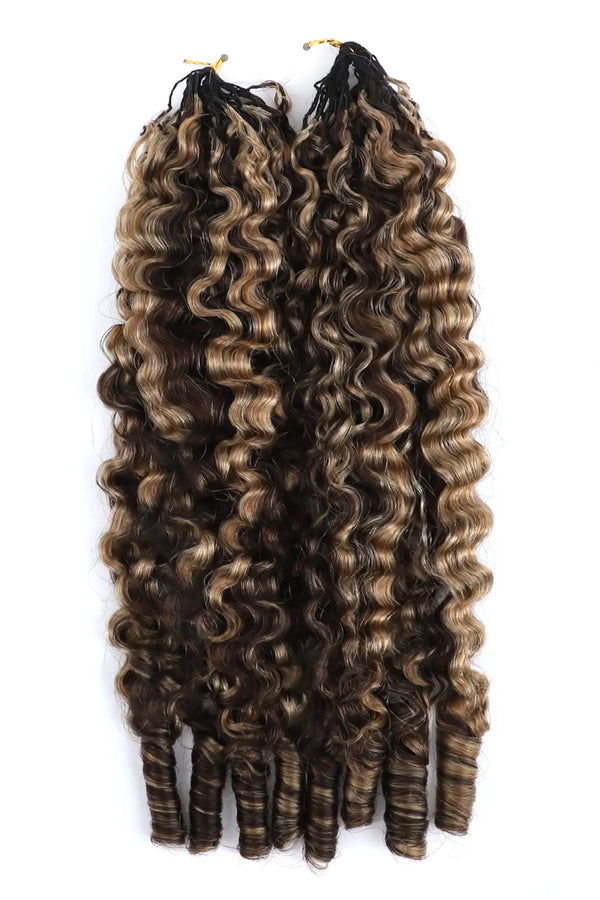 #4/27 Burmese Bouclés Couleurs Mélangées avec Cheveux Crochet Miracle Knots Boucles en Spirale