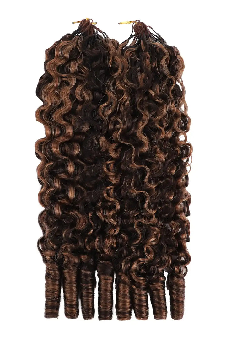 #4/30 Mixed Color Burmese Curly with Spiral Curls Crochet Miracle Knots Hair