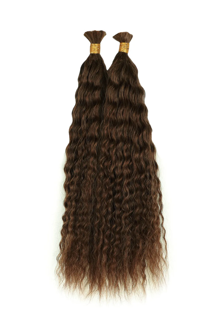 4# Dark Brown Bulk Hair For Braiding Wet Wave BU37 1