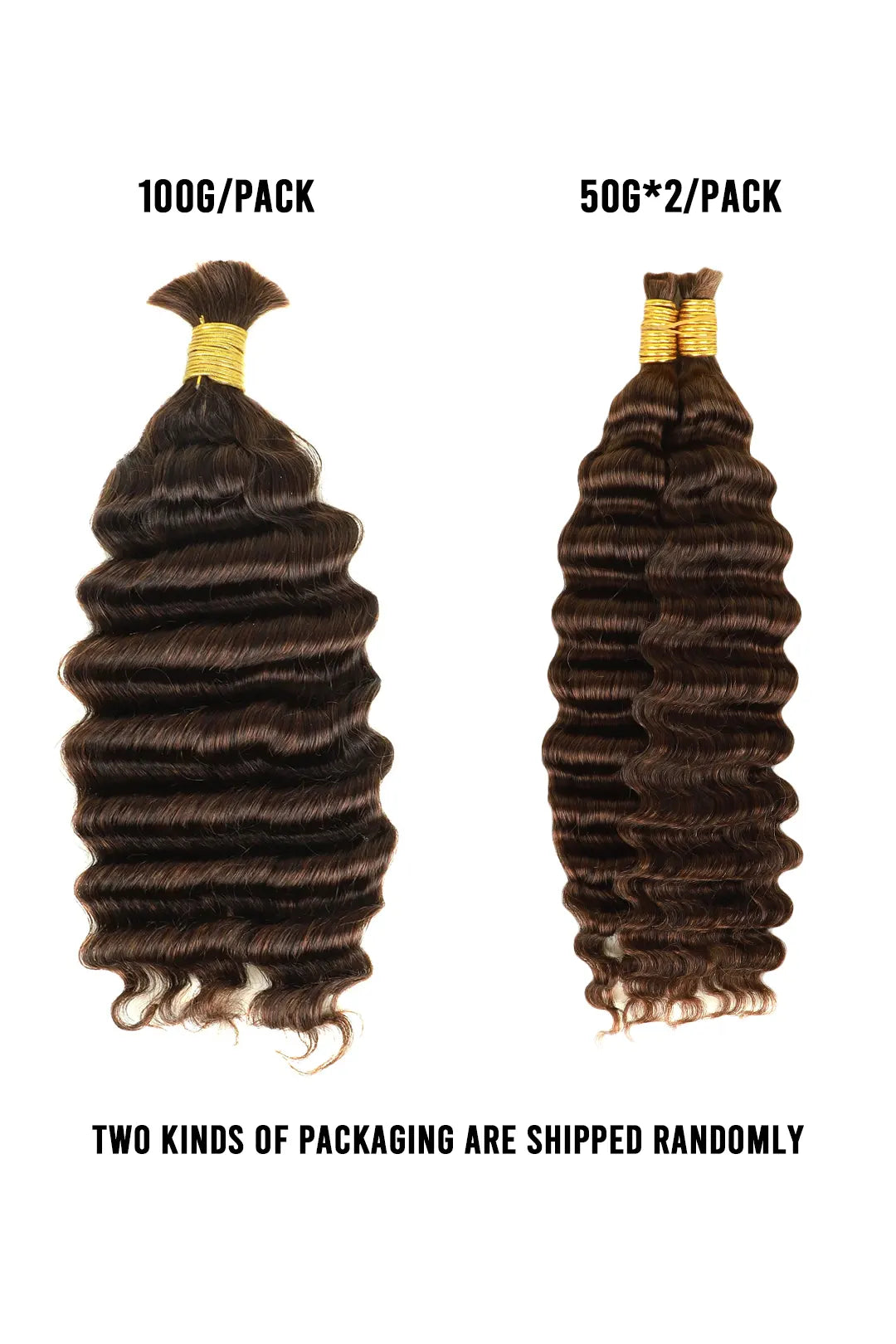 4 dark brown deep wave bulk human hair for braiding
