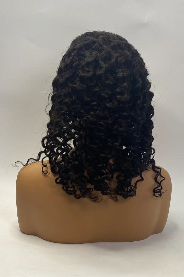 13x1x6 T-part Deep Wave Lace Wig 16 Inch Natural Color