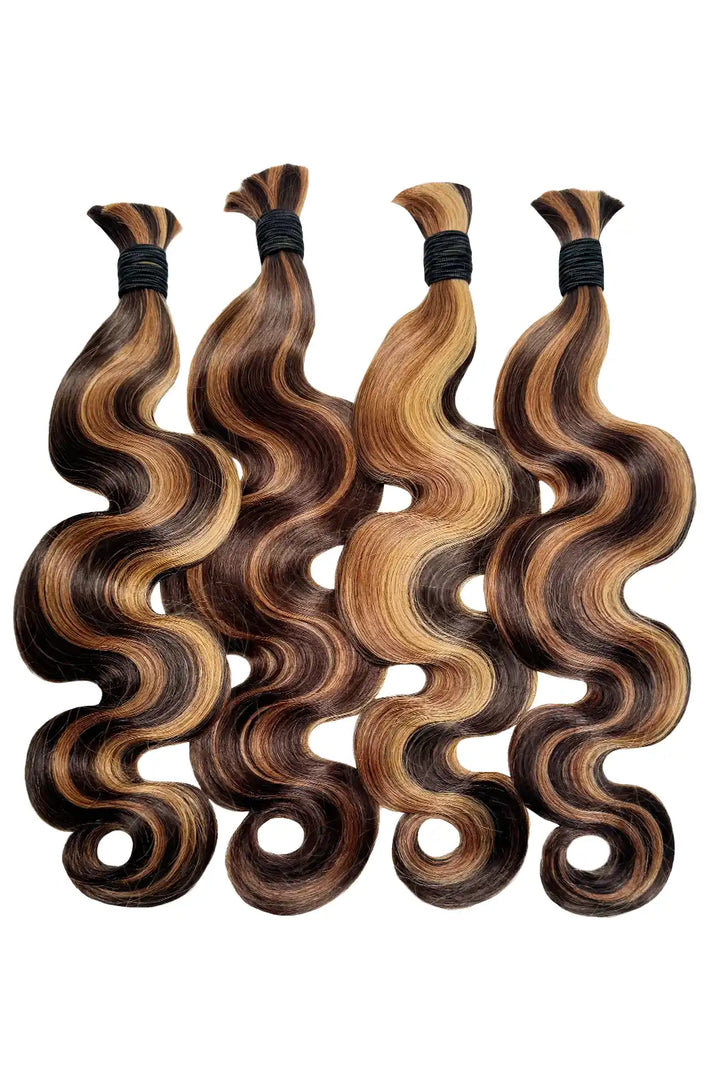 #4A/27/30 Piano Color Body Wave Bulk Hair for Braiding BU54