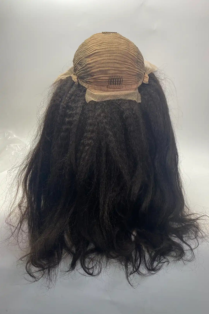 13x6 Lace Frontal Kinky Straight Wigs 22 Inch Natural Color