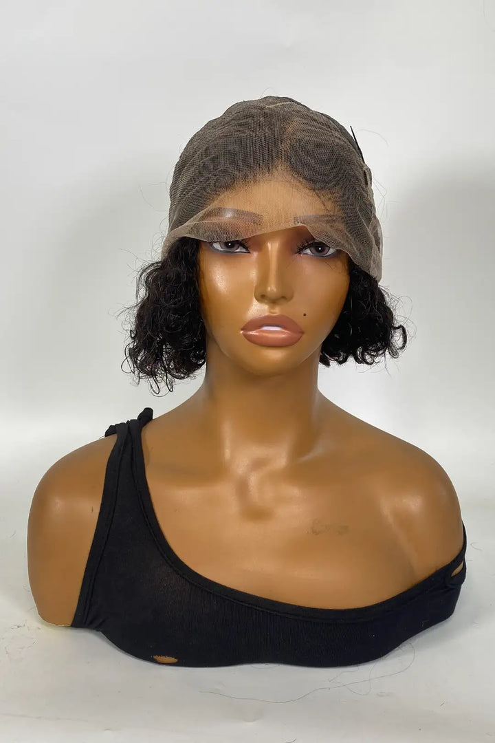 Bob bouclé en dentelle complète 8 pouces
