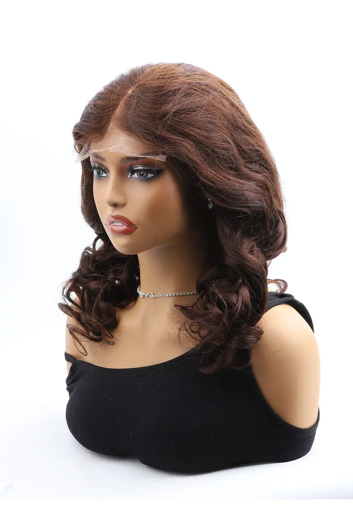 5x5 Brown Color Body Wave Glueless HD Lace Wig- HD77 
