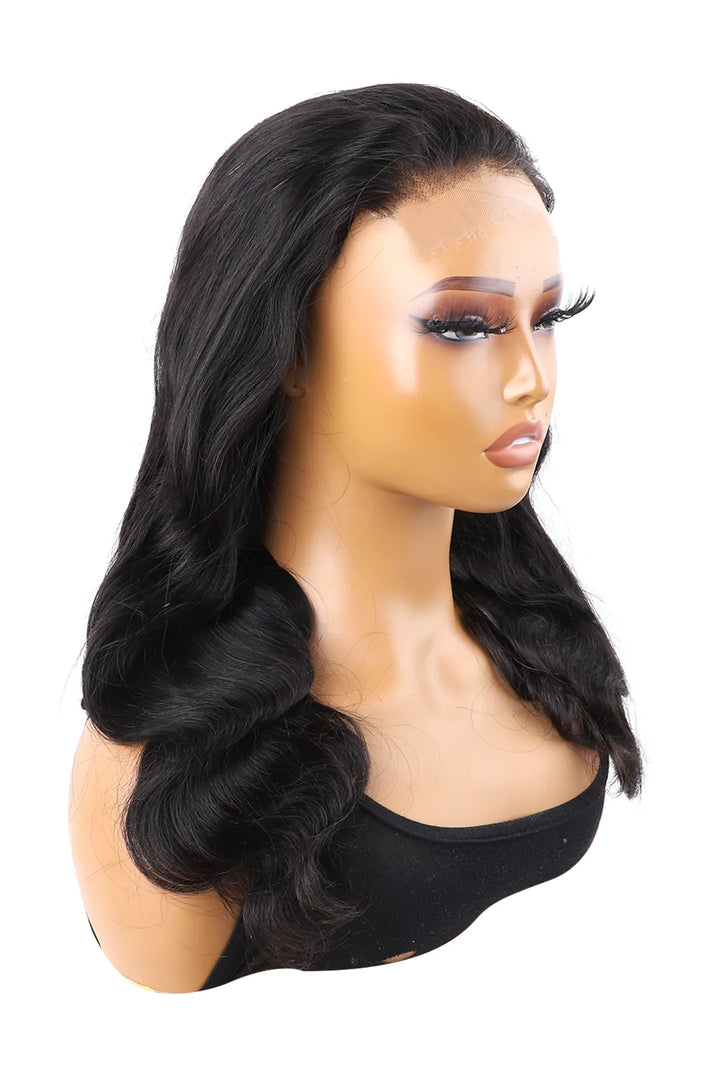 5x5 Lace Closure Wig Body Wave Human Hair Natural Black