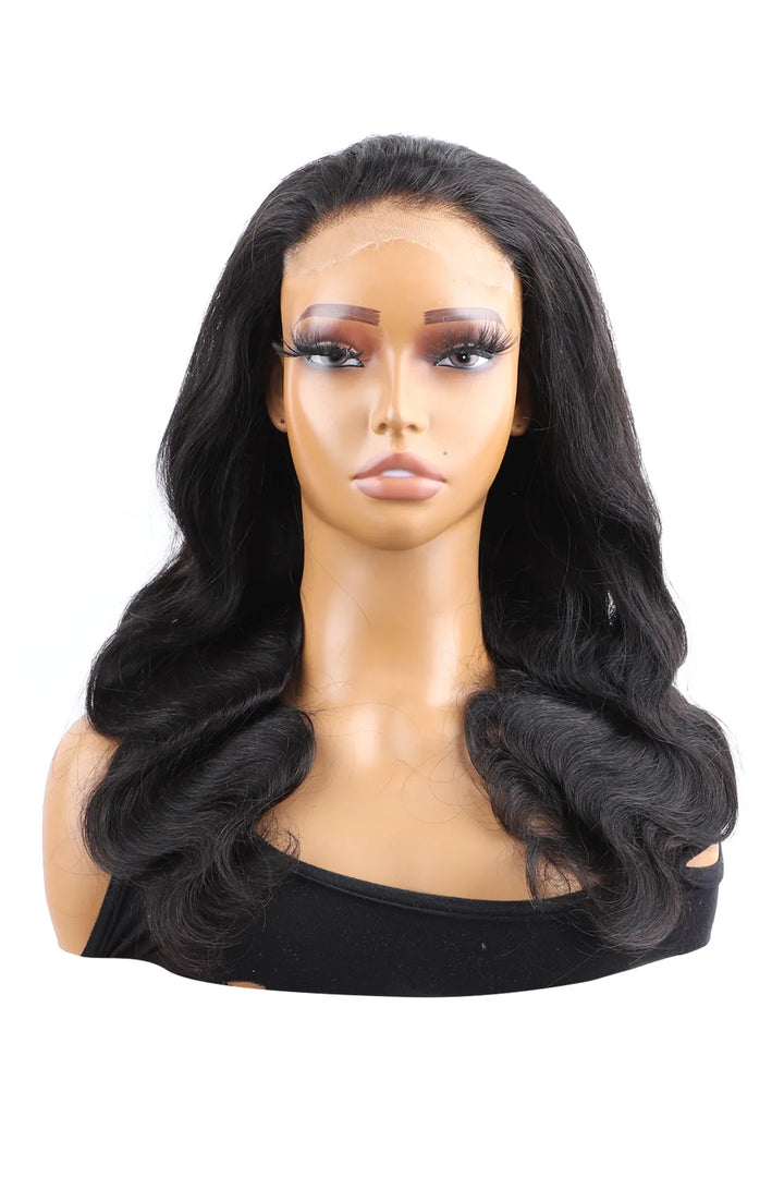 5x5 Lace Closure Wig Body Wave Human Hair Natural Black