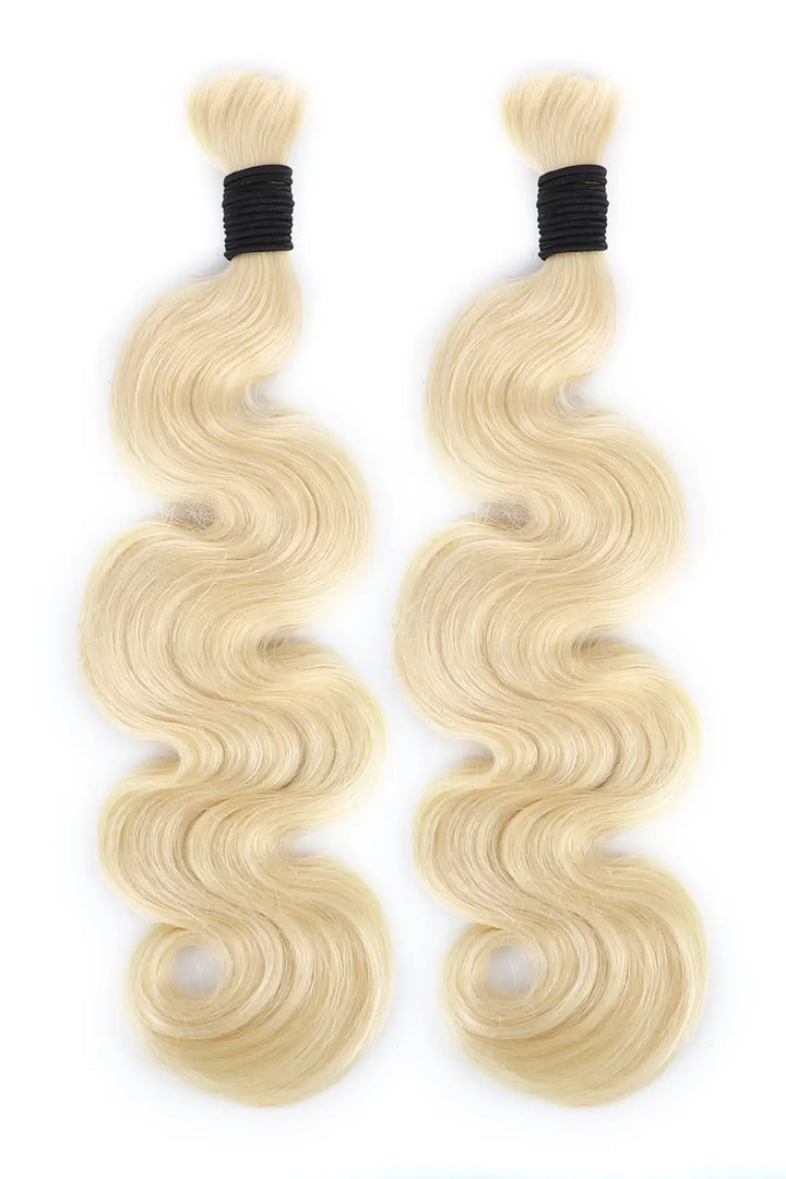 613 Blonde Body Wave Bulk Human Hair for Braids - Double Drawn 3