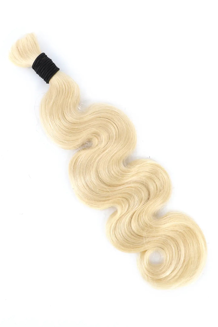 613 Blonde Body Wave Bulk Human Hair for Braids - Double Drawn 4