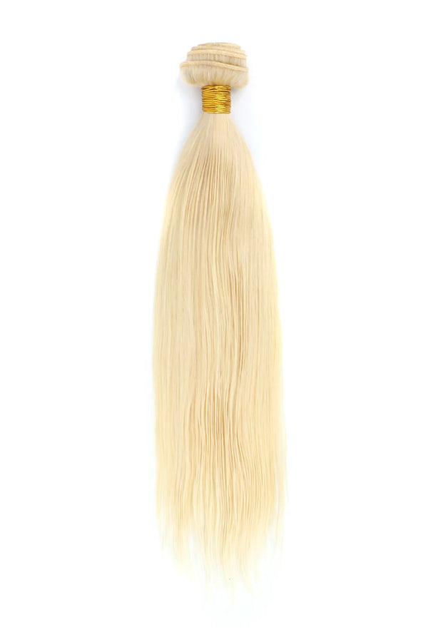 613 faisceaux blonds double trame extensions à coudre cheveux vierges raides