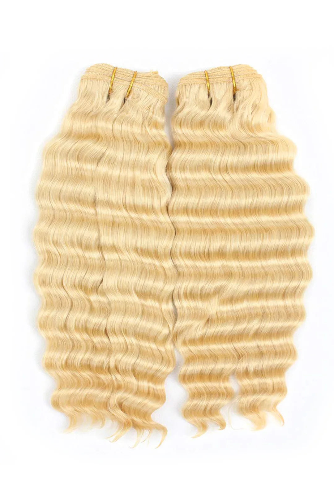 613 Blonde Deep Wave Bundle Double Weft Sew-in Extensions Virgin Hair