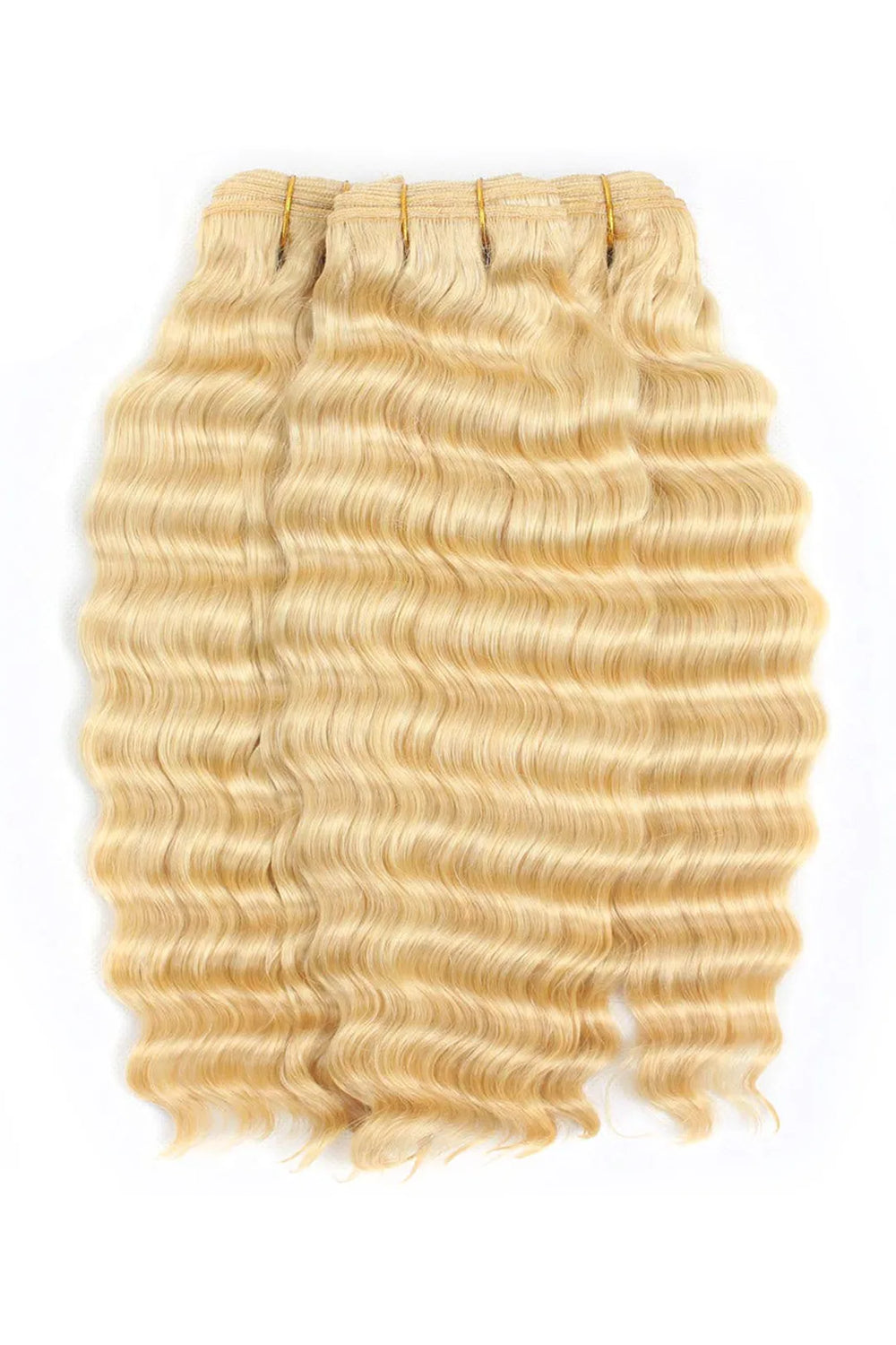 613 Blonde Deep Wave Bundle Double Weft Sew-in Extensions Virgin Hair 2