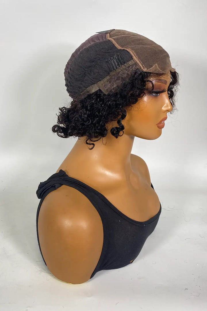 5x5 Lace Closure Natural Color Cruly 10 Inch Bob