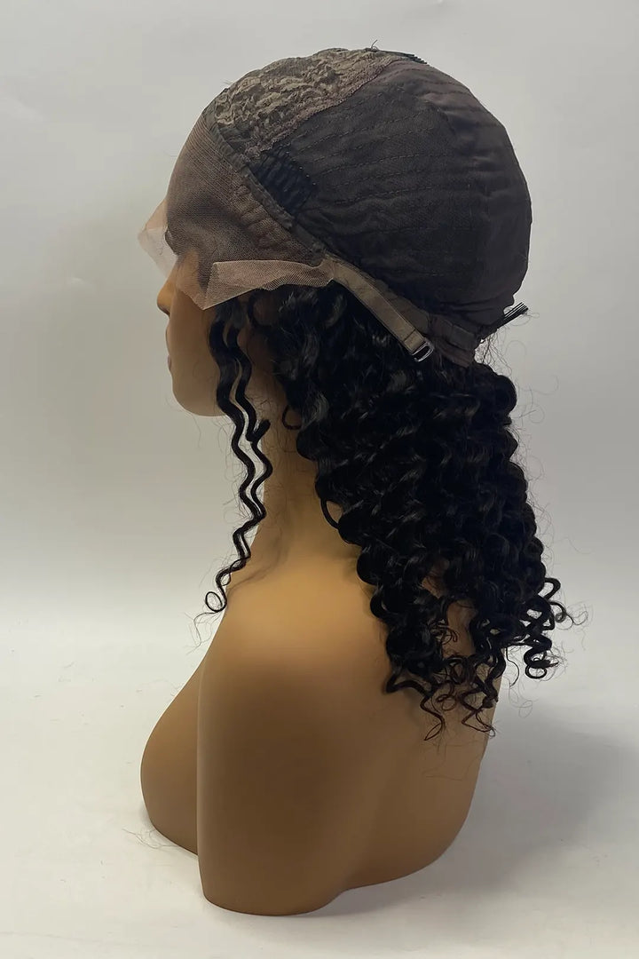13x1x6 T-part Curly Lace Wig 16 Inch Natural Color