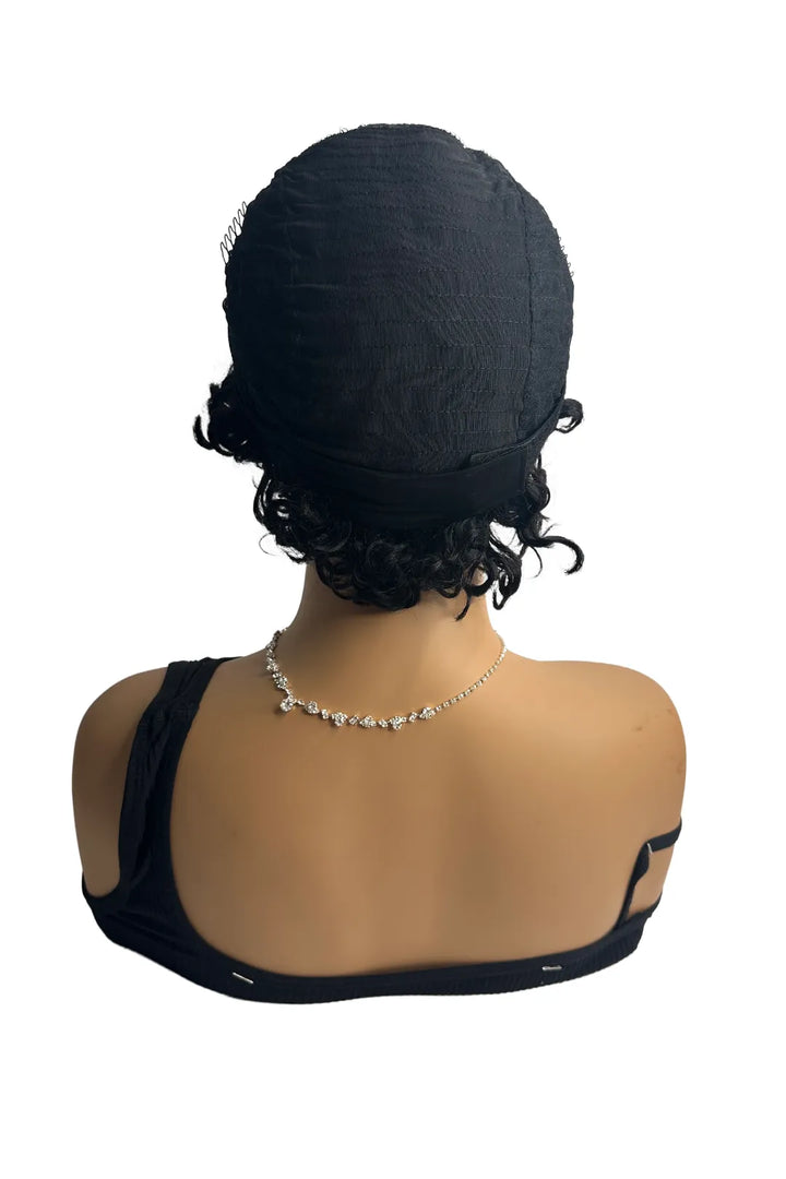 Ygwigs Headband Curly Bob Wig 6 Inch Natural Color