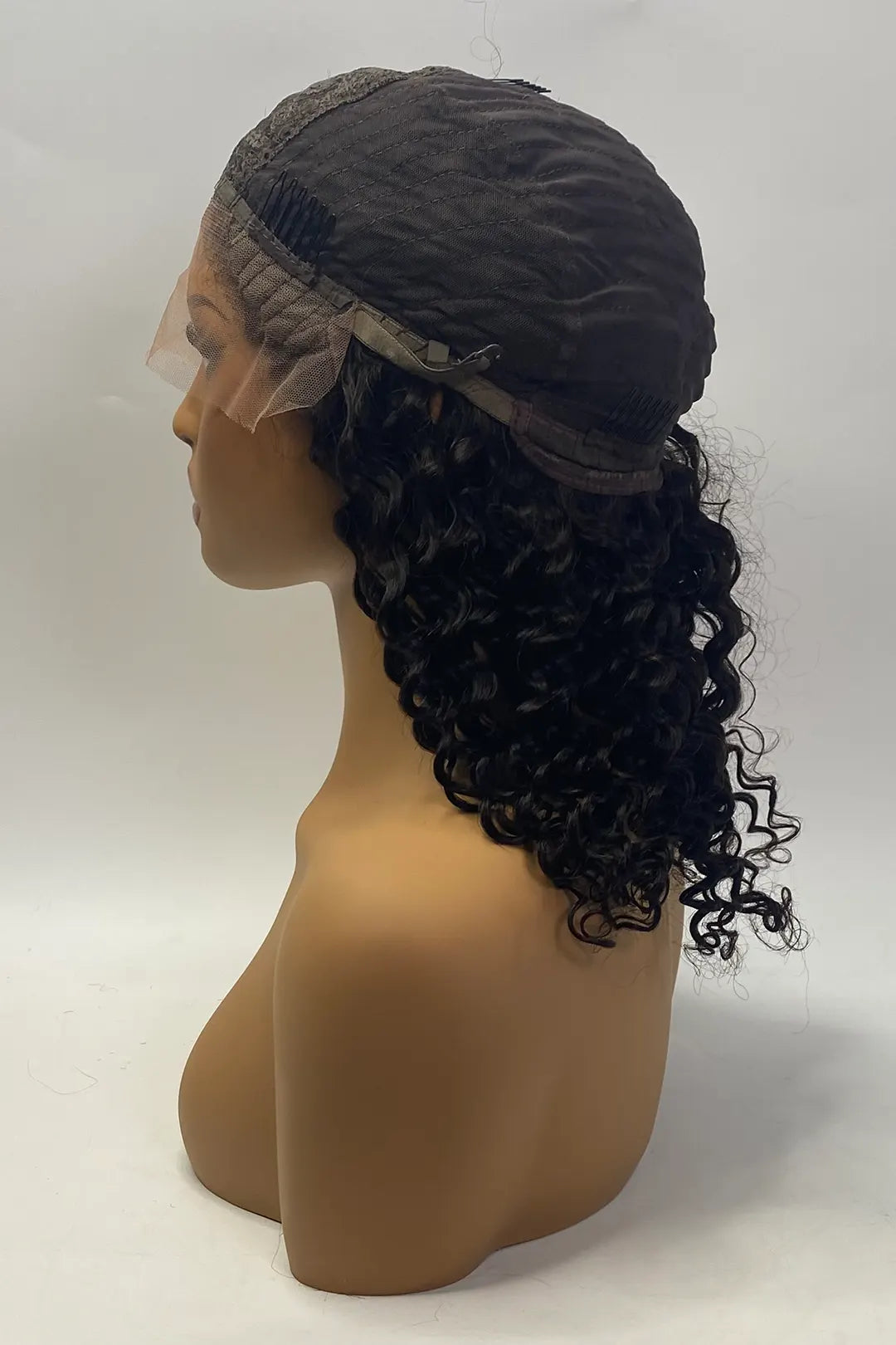 13x1x6 T-part Deep Wave Lace Wig 16 Inch Natural Color