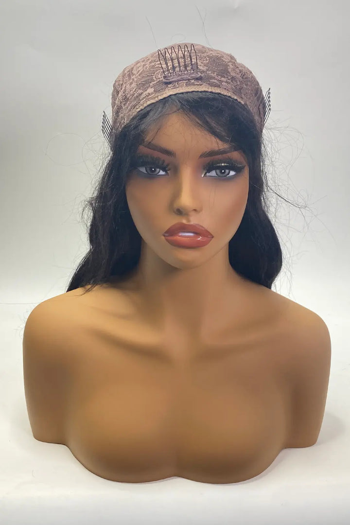 Non Lace Scalp Top Straight Wig 14 Inch Natural Color