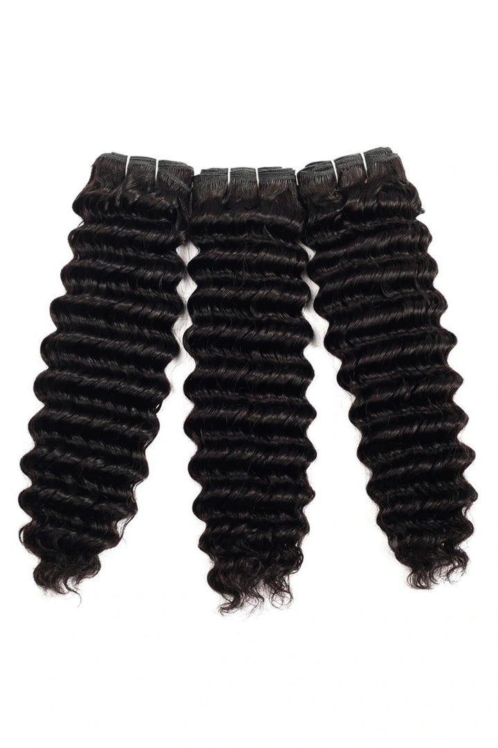 Cambodia Raw Hair Bundle Deep Wave Natural Color 12A