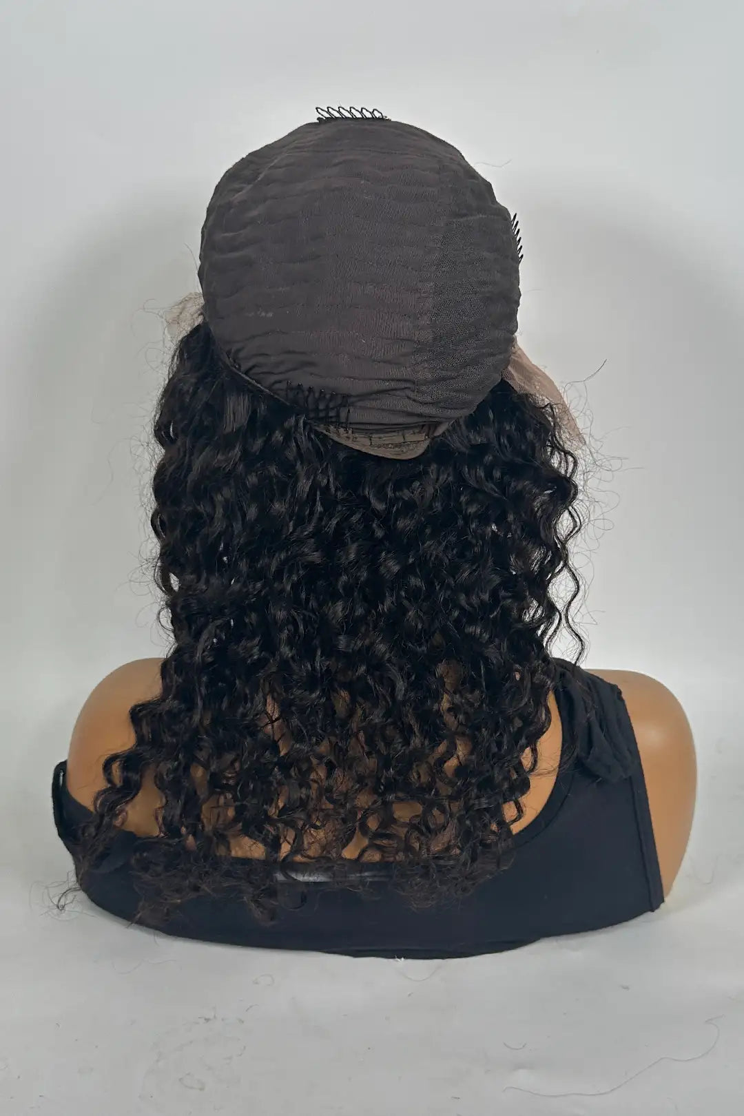 13x4 Lace Frontal with PU Silk Top Water Wave Wig 16 Inch Natural color