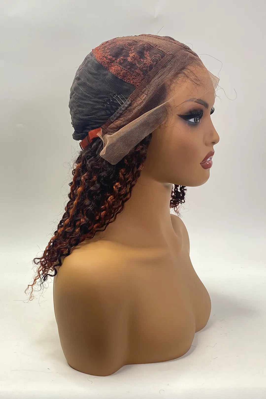 13x1x6 T-part Lace Wig 14 Inch Red Bleach Color