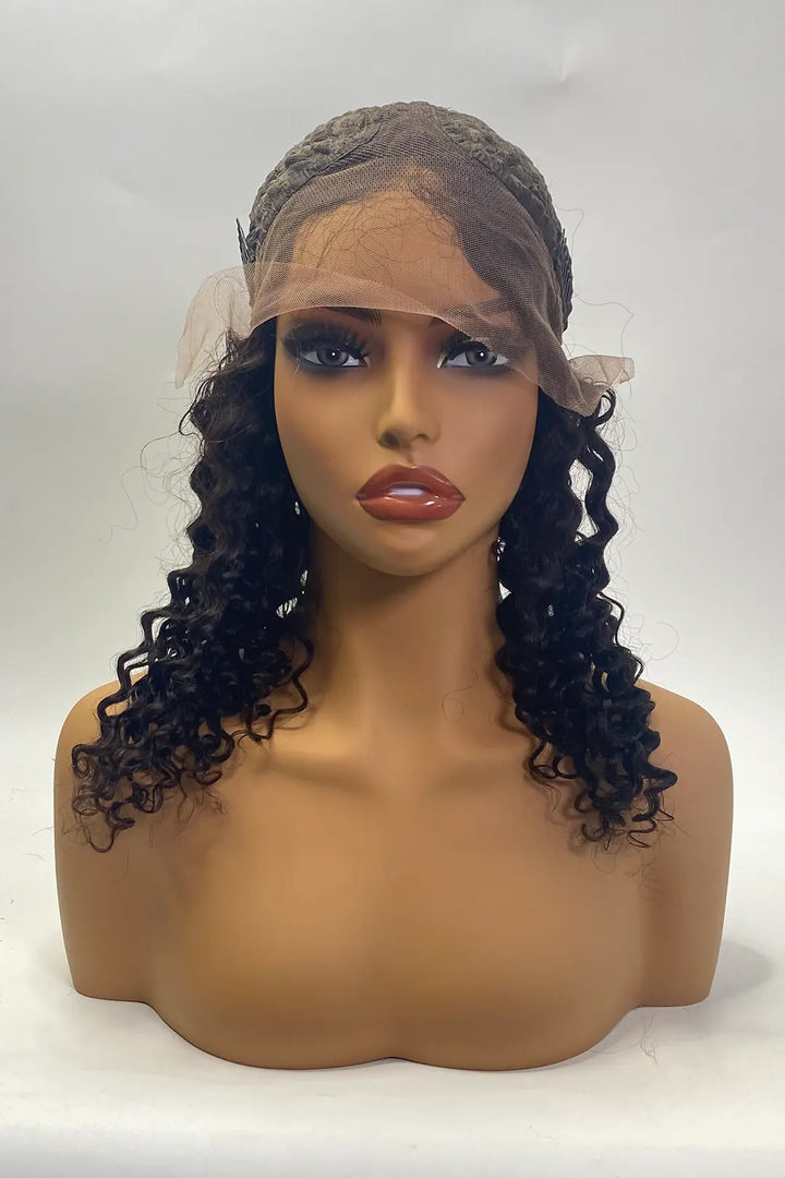 13x1x6 T-part Curly Lace Wig 16 Inch Natural Color