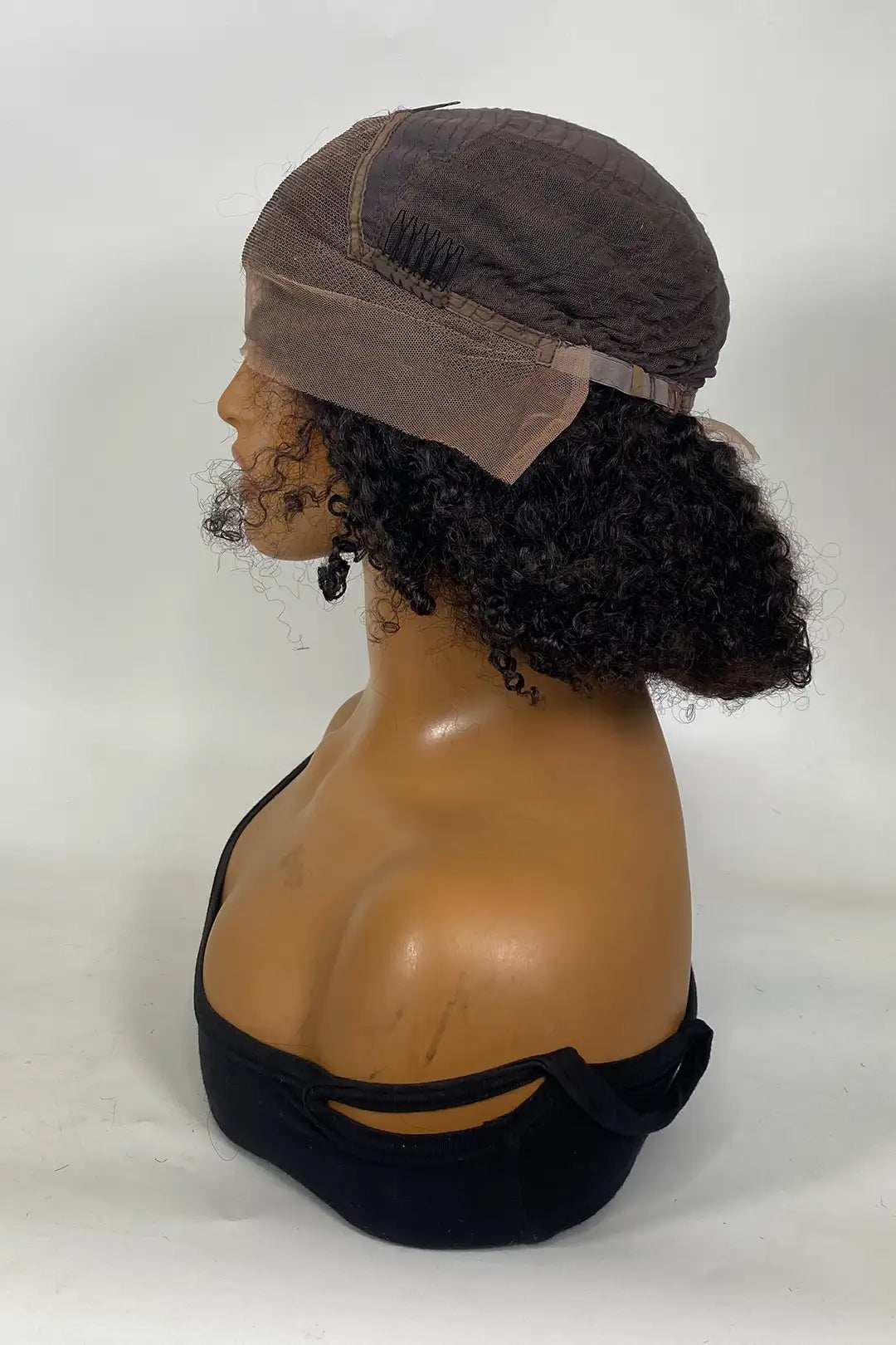 Perruque afro crépue bouclée avec dentelle frontale 13x4, couleur naturelle, 40 cm