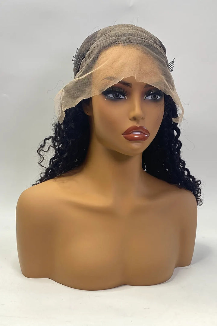 13x4 Lace Frontal Curly Wig 18 Inch Natural Color