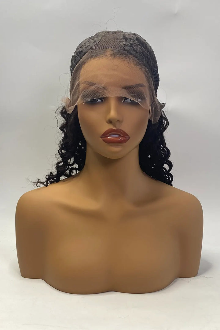 13x1x6 T-part Deep Wave Lace Wig 16 Inch Natural Color