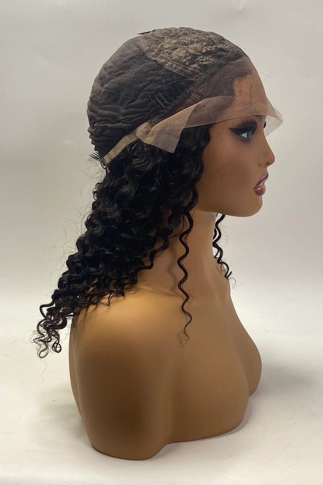 13x1x6 T-part Curly Lace Wig 16 Inch Natural Color