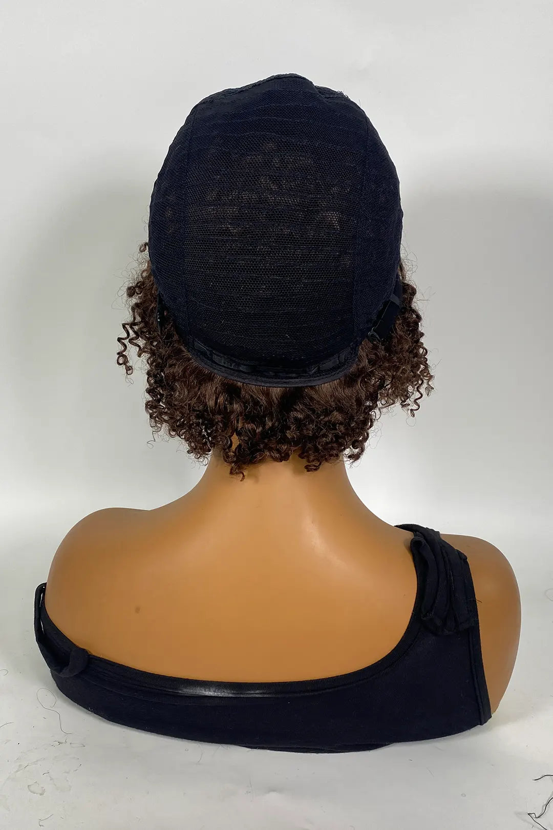 Non Lace Brown Curly Bob Human Hair