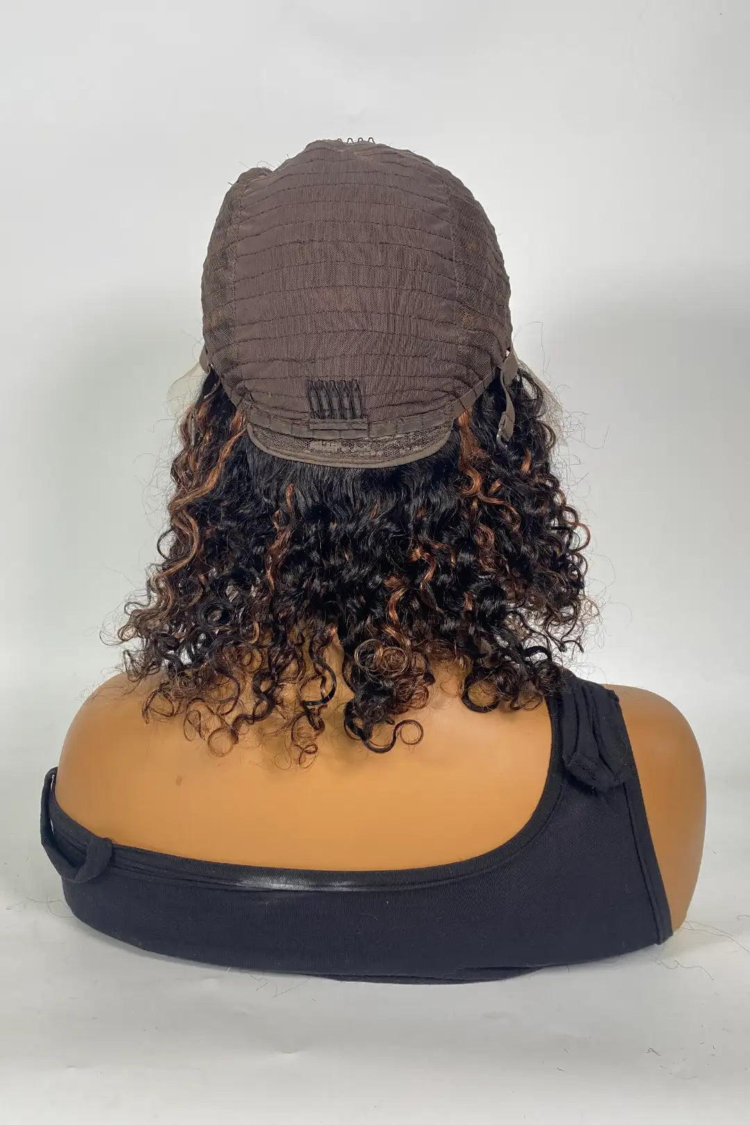 13x1x6 T-part Lace Wig Cruly 12 Inch 1B Color Highlight #30