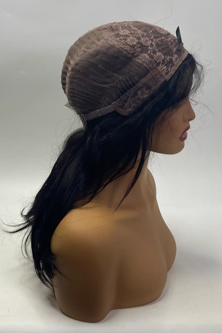 Non Lace Scalp Top Straight Wig 14 Inch Natural Color