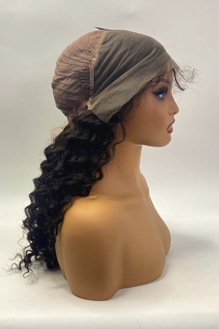 13x4 Full Lace Frontal Deep Wave Wigs 24 Inch Natural Color