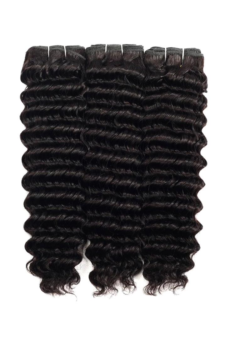 Cambodia Raw Hair Bundle Deep Wave Natural Color 12A