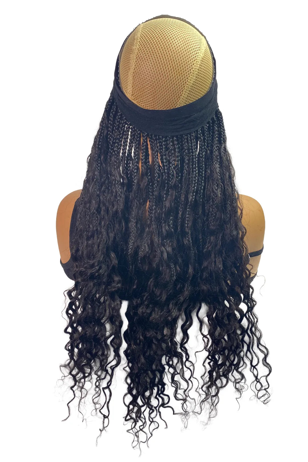 Ygwigs Gevlochten Hoofdband Boho Stijl met Menselijk Haar Krullen