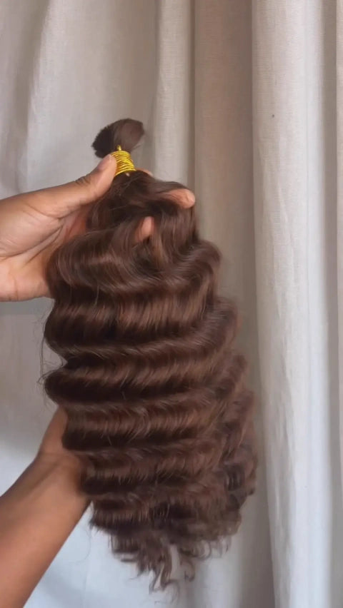 Tiktok Influencer-sharon.jayy The Braiding Process Of Double Drawn #4a Dark Brown Bulk Hair