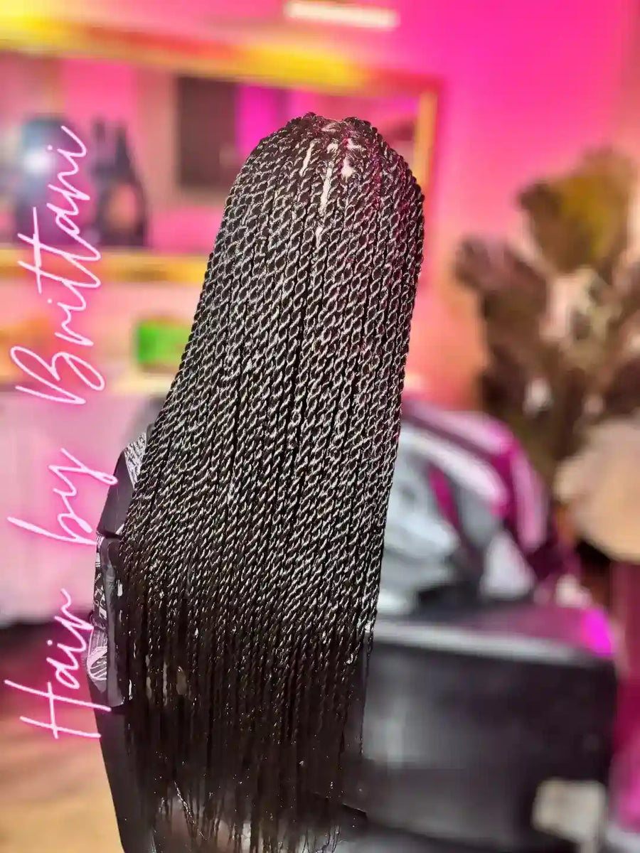 Close-up of a textured hair product with a blurred background