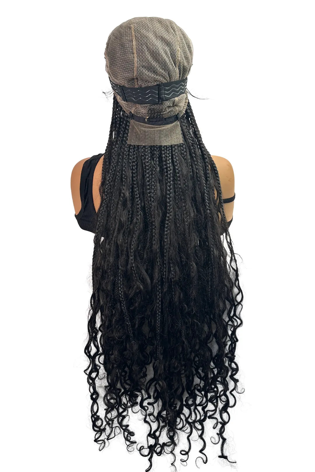 Ygwigs Bohemian Box Braid Voll Lace Wigs Knotless 100% Onbehandeld Haar
