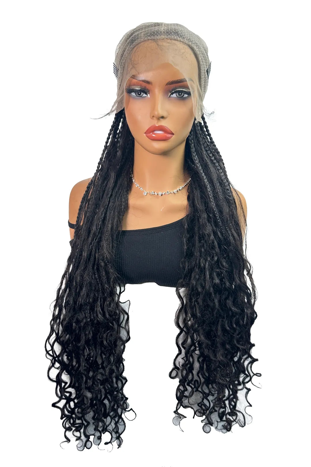 Ygwigs Bohemian Box Braid Voll Lace Wigs Knotless 100% Onbehandeld Haar