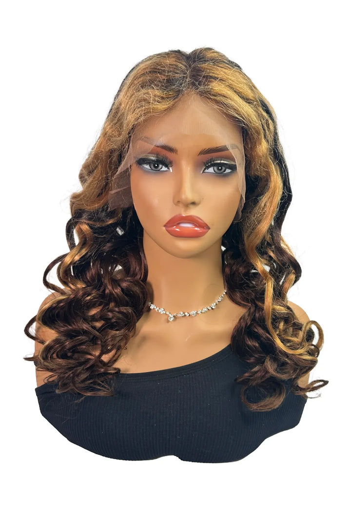 Ygwigs 13×6 Lace Front Wig 22inch Loose Wave Highlight Color