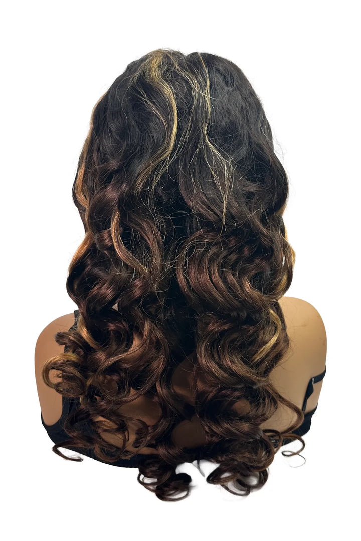 Ygwigs 13×6 Lace Front Wig 22inch Loose Wave Highlight Color