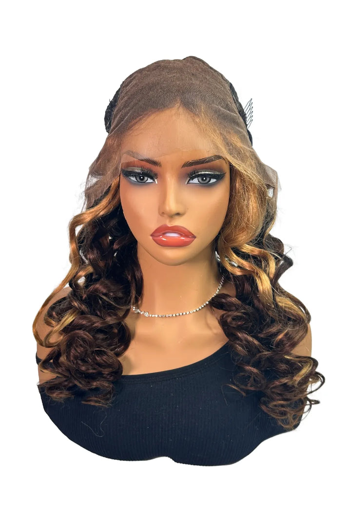 Ygwigs 13×6 Lace Front Wig 22inch Loose Wave Highlight Color