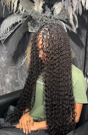 Ins influencer _uneekstyles shows the braiding process of burmese curly bulk hair for braiding bu49
