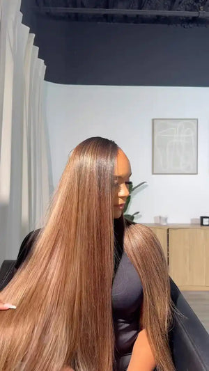 Ins influencer girlitsquiana shows the braiding process of 4 27 30 piano color hair bundles straight