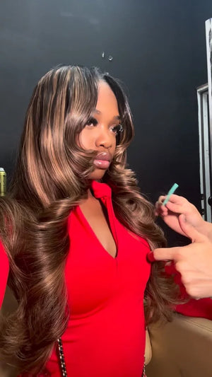 Ins influencer iiamkerycee shows the braiding process of 4 27 30 piano color hair bundles body wave