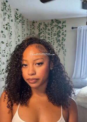 Ins influencer mariediaryyy shows the braiding process of feather crochet hair burmese water curly
